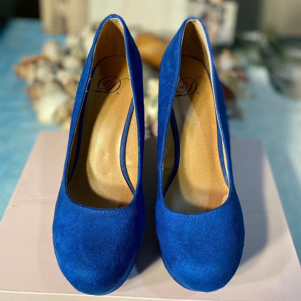 Wedge platform heels Cobalt